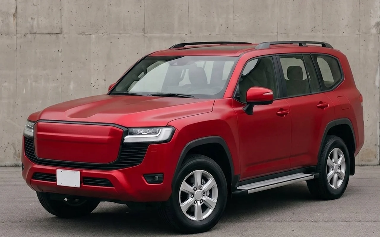 La misma camioneta repintada en rojo